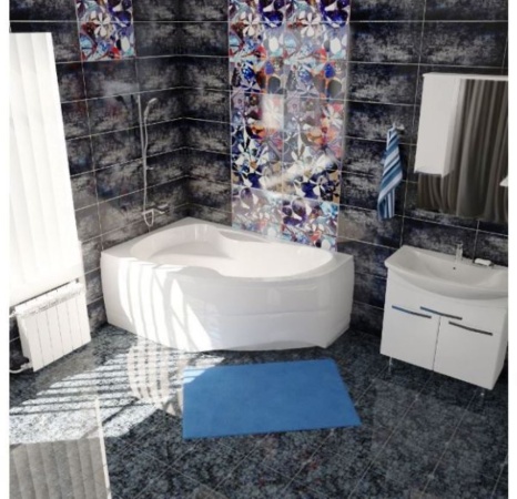 Акриловая ванна Мирсант Ливадия 160*100, левая (комплект)