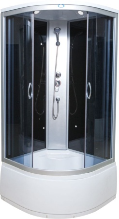 Душевая кабина Водный мир ВМ-8811А 100x100 см, черная тонированный стекла