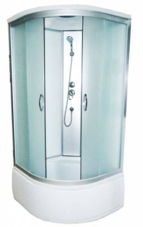 Душевая кабина Водный мир ВМ-8811А 100x100 см, белая матовые стекла