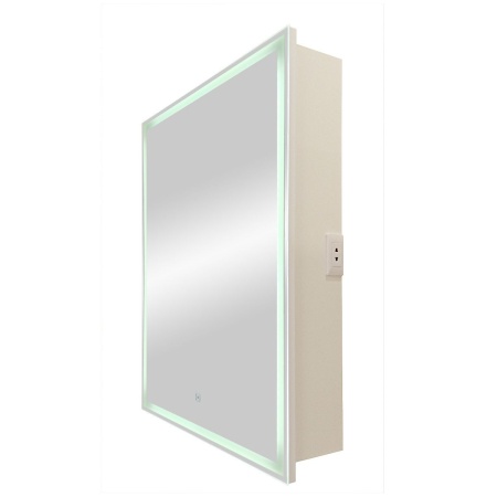 Зеркало-шкаф Allure LED 60х80 ЗЛП992 cенсорный выключатель, холодная подсветка, левый, розетка