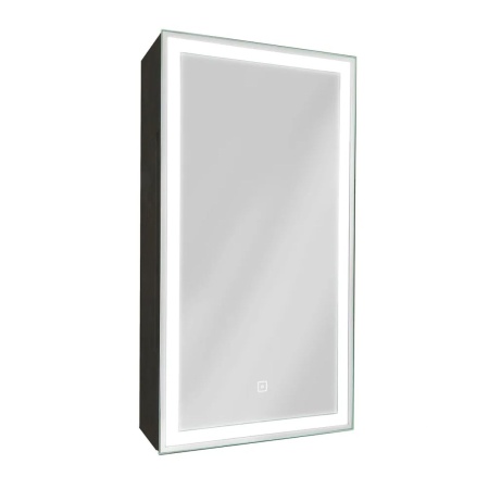 Зеркало-шкаф Mirror black LED 35х65 МВК054 cенсорный выключатель, холодная подсветка, правый
