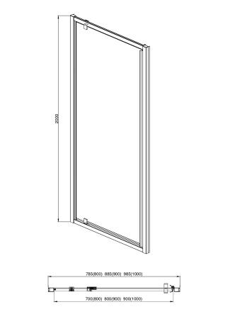 Душевая дверь Aquatek распашная 80x200 хром, стекло прозрачное